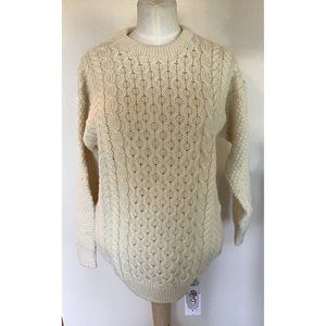 Highland Home Industries Cable Wool Sweater Women’s Size S Made In Scotland NWT